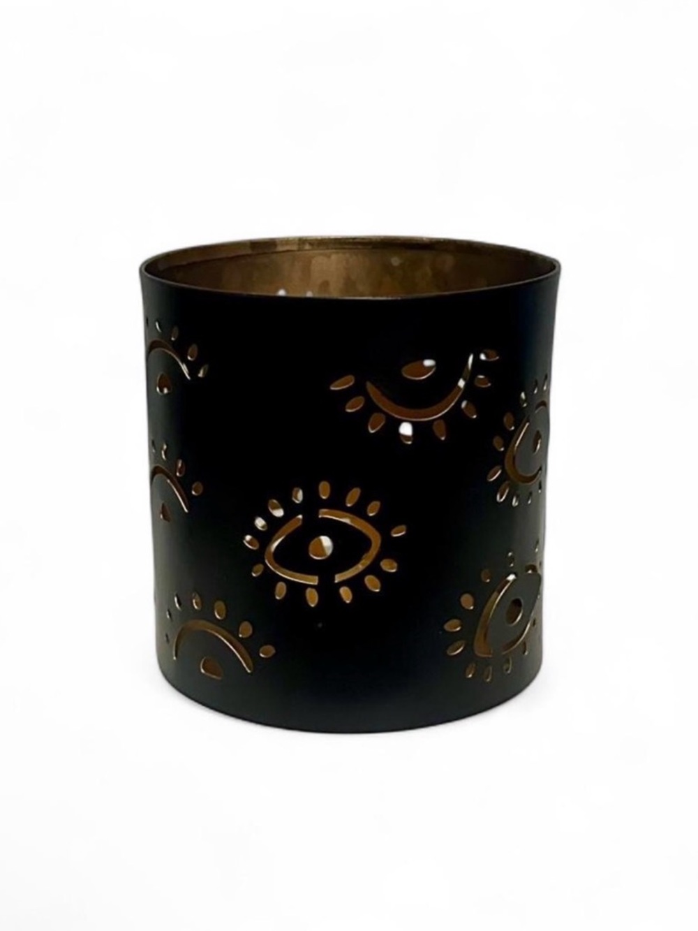 Black and Gold Eye Design Candle Holder
